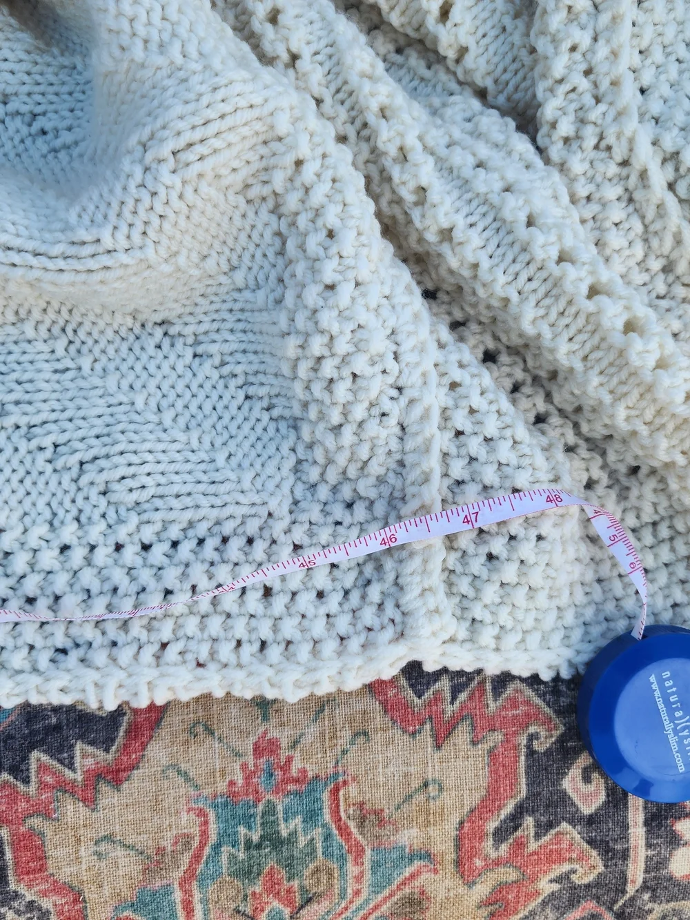 Cream Cable-Knit Handmade Crochet Afhgan